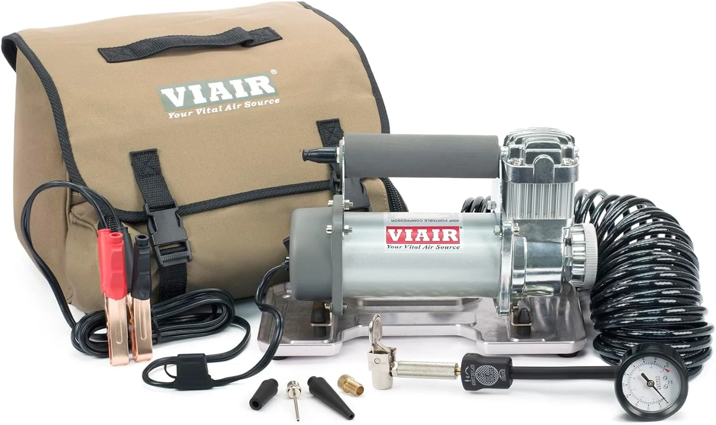 VIAIR 400P – 40043 Portable Compressor Kit. Tire Pump, Truck/SUV Tire Inflator, For Up to 35 Inch Tires