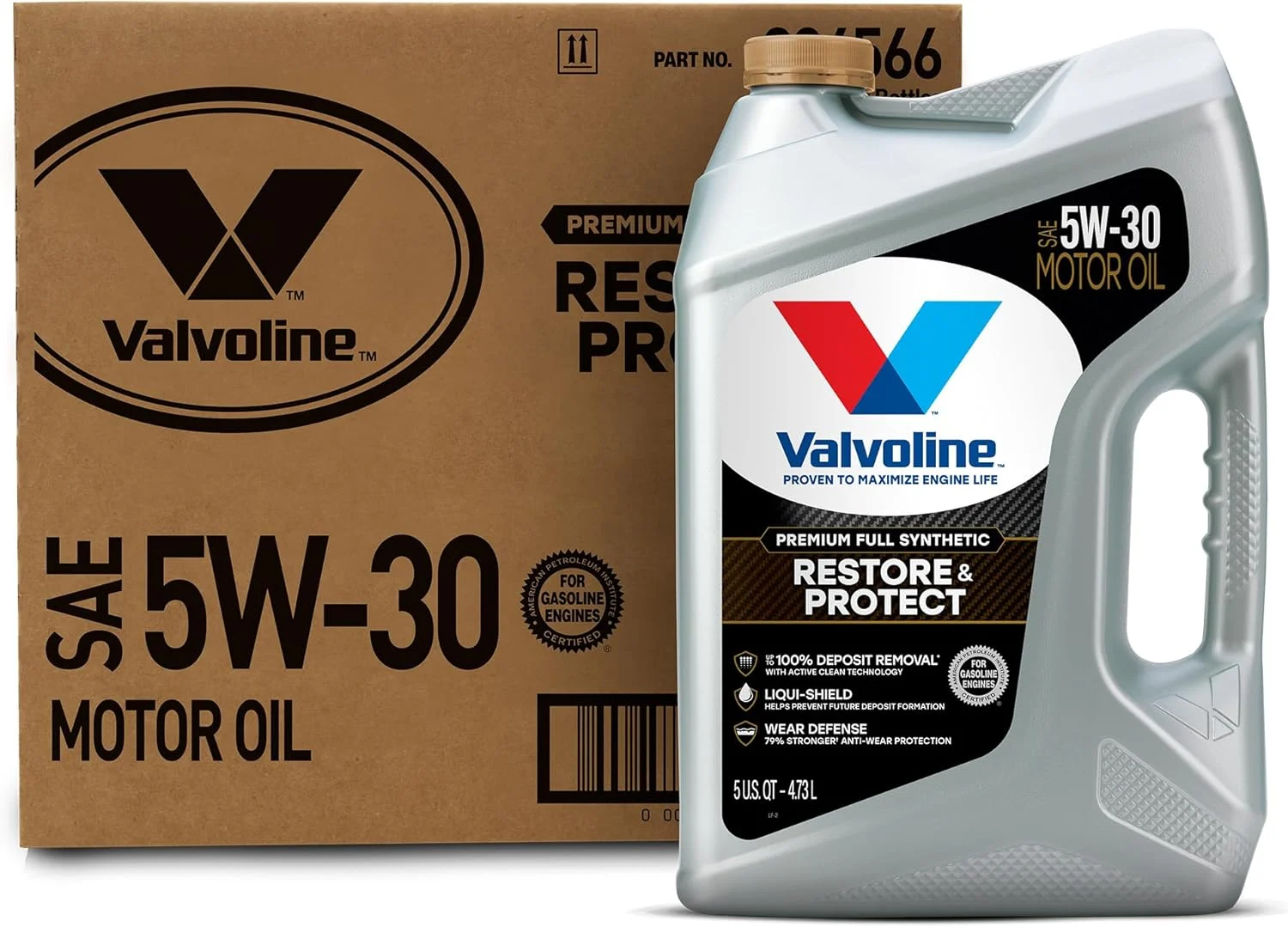 Valvoline Restore & Protect Full Synthetic 5W-30 Motor Oil 5 QT, Case of 3