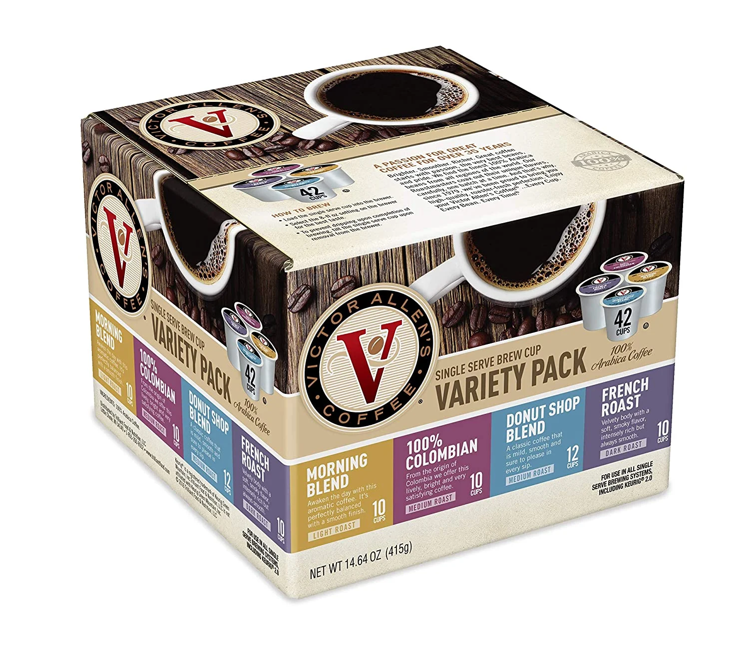 Victor Allen Variety Pack for K-Cup Keurig 2.0 Brewers, 42 Count