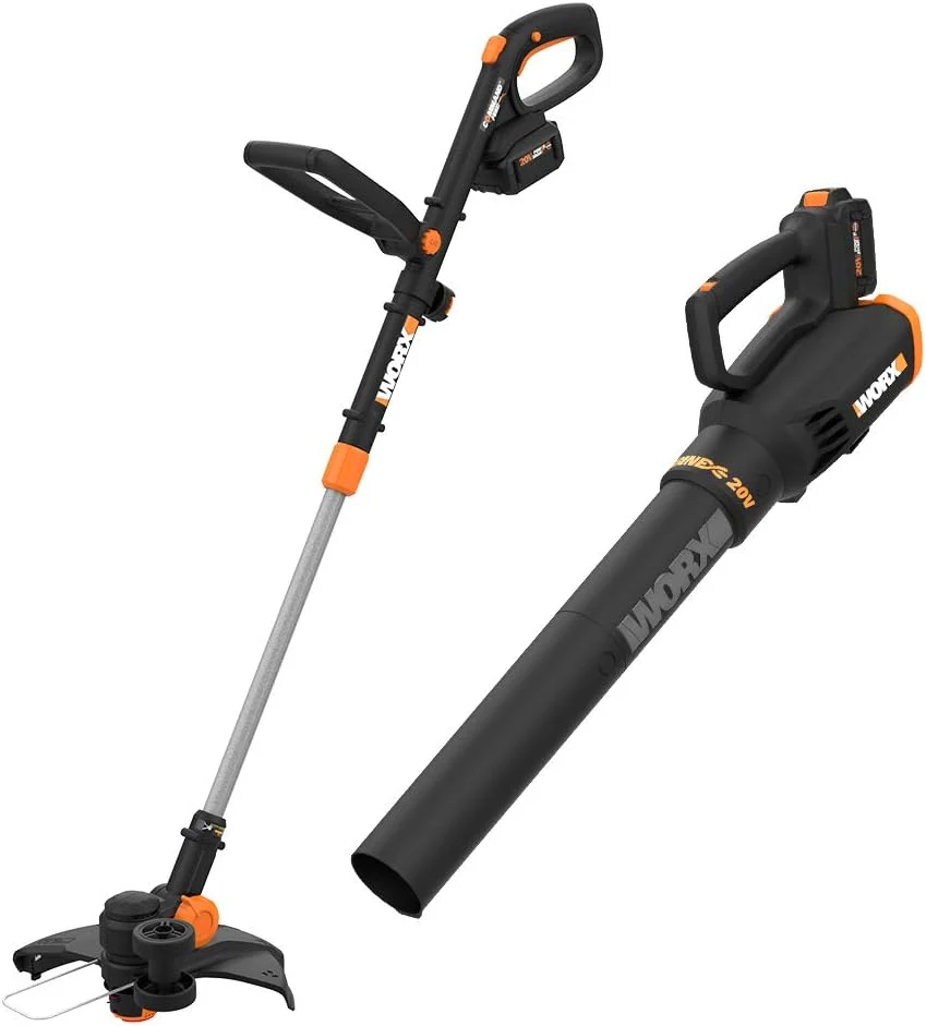 WORX 20V GT Revolution 12″ 4.0Ah Cordless String Trimmer & Turbine Leaf Blower Power Share Combo Kit – WG930.3 (Batteries & Charger Included)