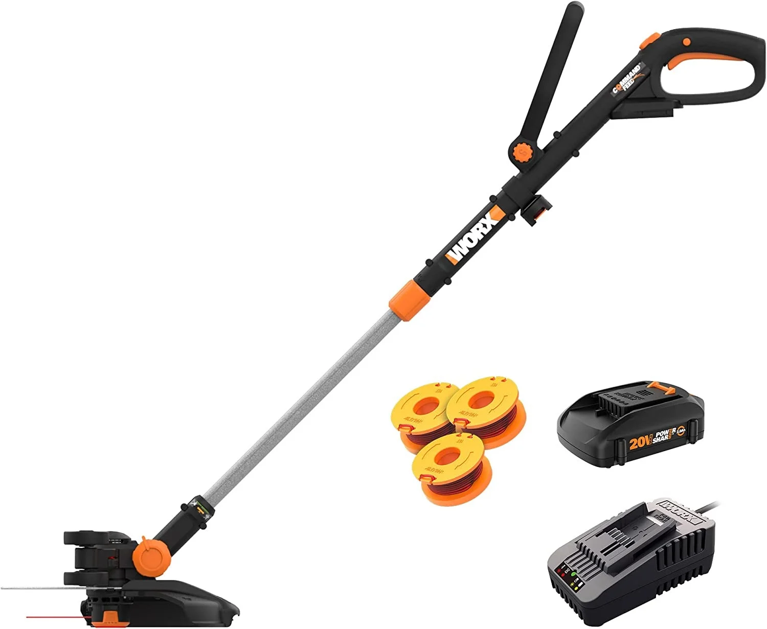 WORX WG170.2 POWER SHARE 20-volt 12-in Straight Cordless String Trimmer Edger Capable (Battery Included)