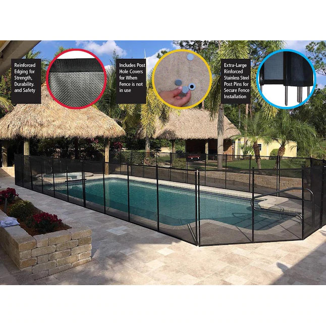 WaterWarden WWF200 4-ft Pool Safety Fence, Easy DIY Installation with Hardware 4 Foot Pool Fence