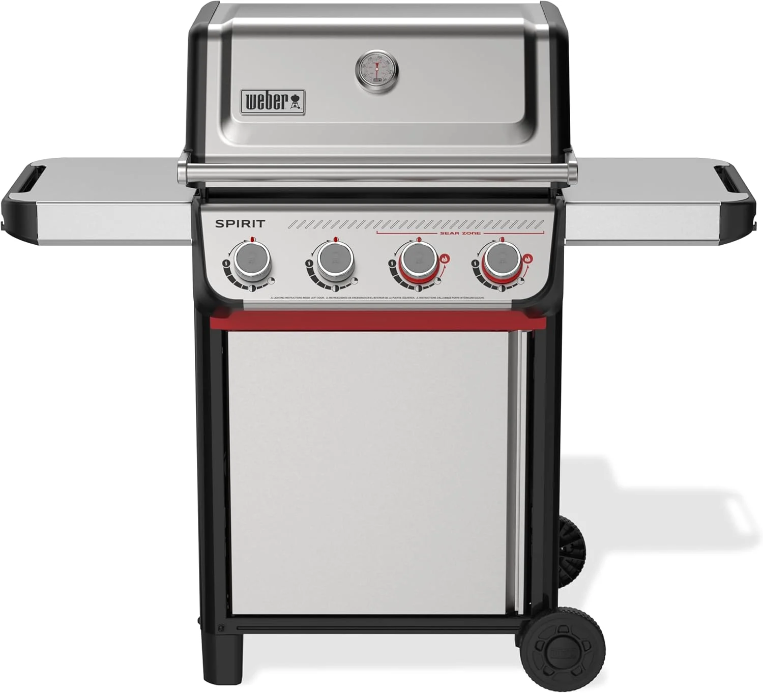 Weber Spirit S-425 Liquid Propane Gas Grill for Outdoor Cooking and BBQ, 4 Boost Burners, Stainless Steel