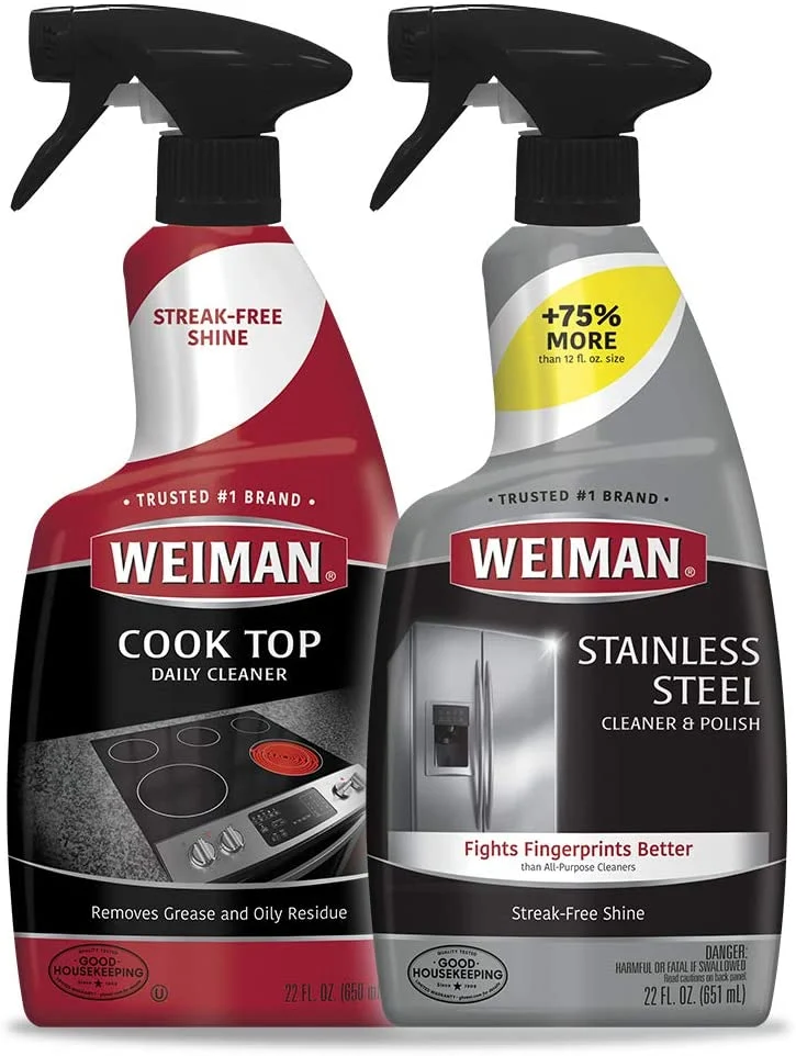 Weiman Cooktop Cleaner & Stainless Steel Cleaner – 22 Oz – Kitchen Cleaning Kit