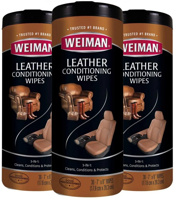 Weiman Leather Wipes – Clean, Condition, Ultra Violet Protection 3 Pack