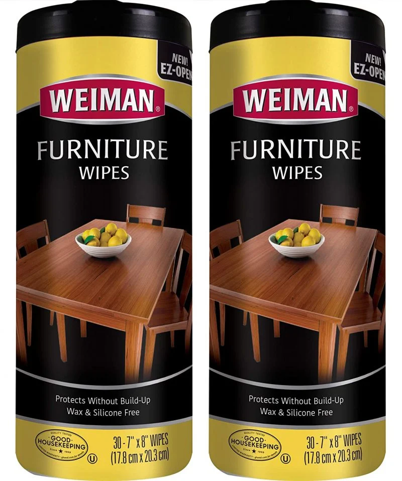 Weiman Wood Cleaner and Polish Wipes – Non-Toxic for Furniture – 30 Count 2 Pack