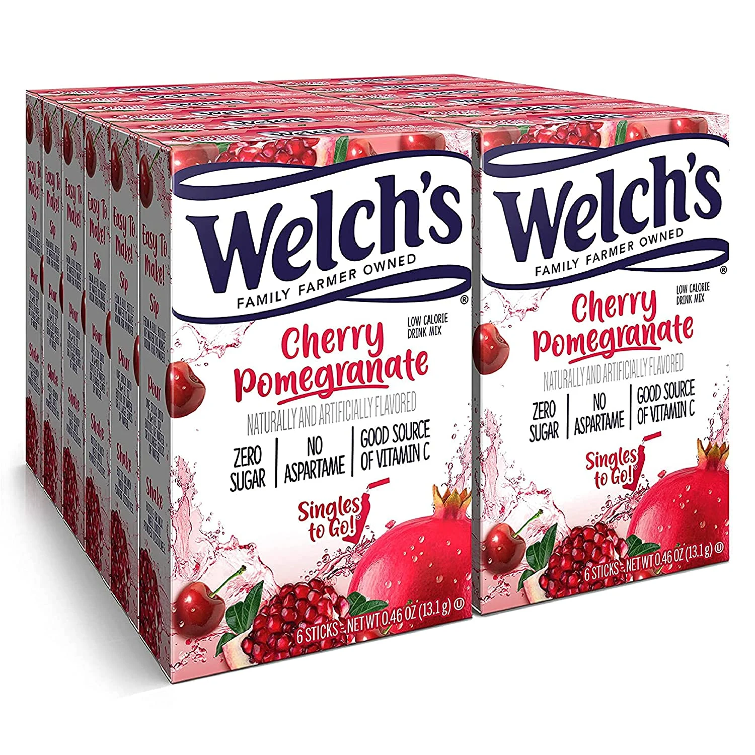 Welch’s Singles To Go Water Drink Mix – Powder Sticks, Cherry Promegranate, 0.46 Ounce (Pack of 12)