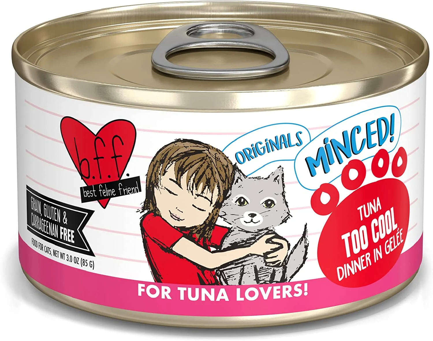Weruva Best Feline Friend (B.F.F.) Tuna Too Cool with Red Meat Tuna in Gelee Cat Food, 3oz Can (Pack of 24)