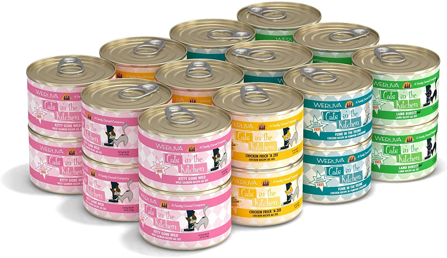 Weruva Cats in the Kitchen, Kitchen Cuties Variety Pack, Wet Cat Food by Weruva, 6oz Cans (Pack of 24)