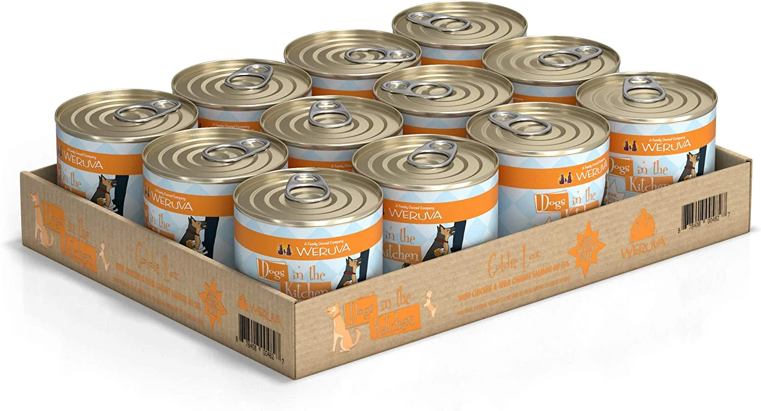 Weruva Dogs in the Kitchen Goldie Lox with Chicken & Wild Caught Salmon Au Jus Grain-Free Canned Dog Food 10-oz can case of 12
