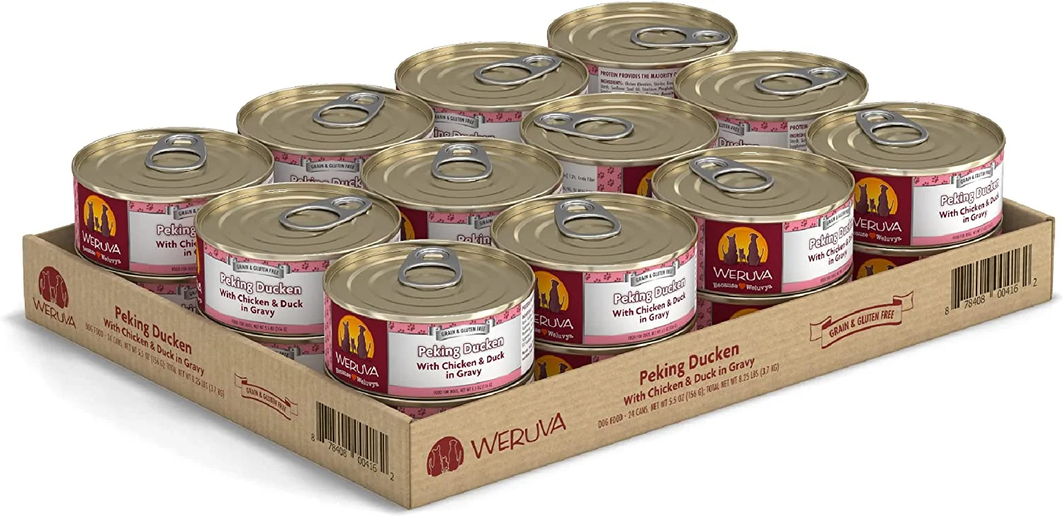 Weruva Peking Ducken with Chicken & Duck in Gravy Grain-Free Canned Dog Food 5.5 Ounce (Pack of 24)