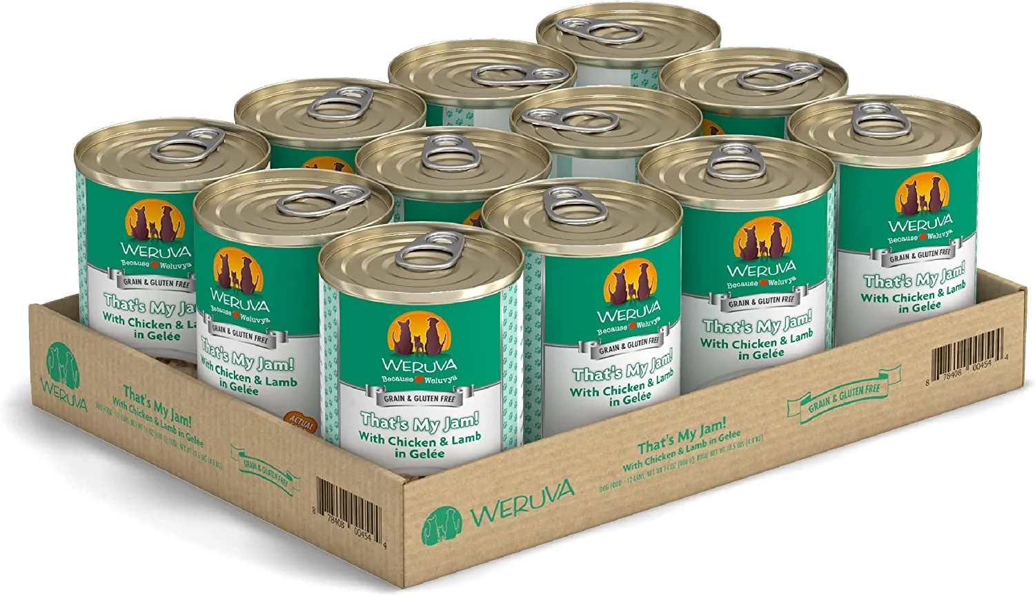 Weruva That’s My Jam! With Chicken & Lamb in Gelee Grain-Free Canned Dog Food 14 Ounce (Pack of 12)