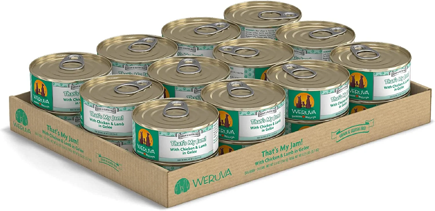 Weruva That’s My Jam! With Chicken & Lamb in Gelee Grain-Free Canned Dog Food 5.5 Ounce (Pack of 24)