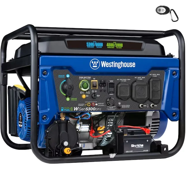 Westinghouse WGen5300DFc Remote Electric Start 6600 / 5300 -Watt Dual fuel Portable Generator