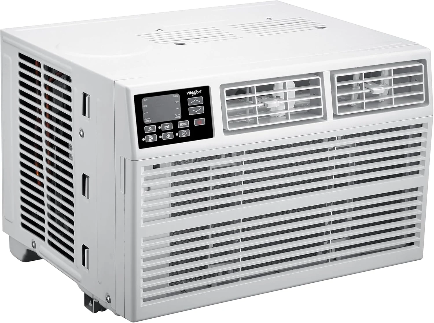 Whirlpool 12,000 BTU 115V Window-Mounted Air Conditioner with Remote Control, Window AC for Rooms up to 550 Sq.Ft, LCD Display, Auto-Restart, 24H Timer, White