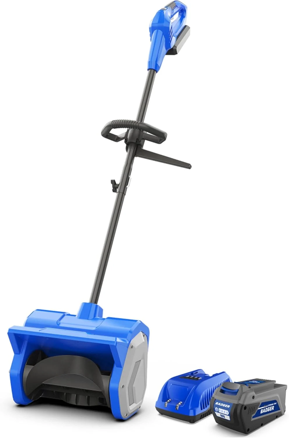 Wild Badger Power 40V Cordless Snow Shovel, 15″ Brushless, 16.5 FT Throw, 8″ Depth, 4.0Ah Battery & Fast Charger Included, for Steps, Porches, Walkways & Driveways