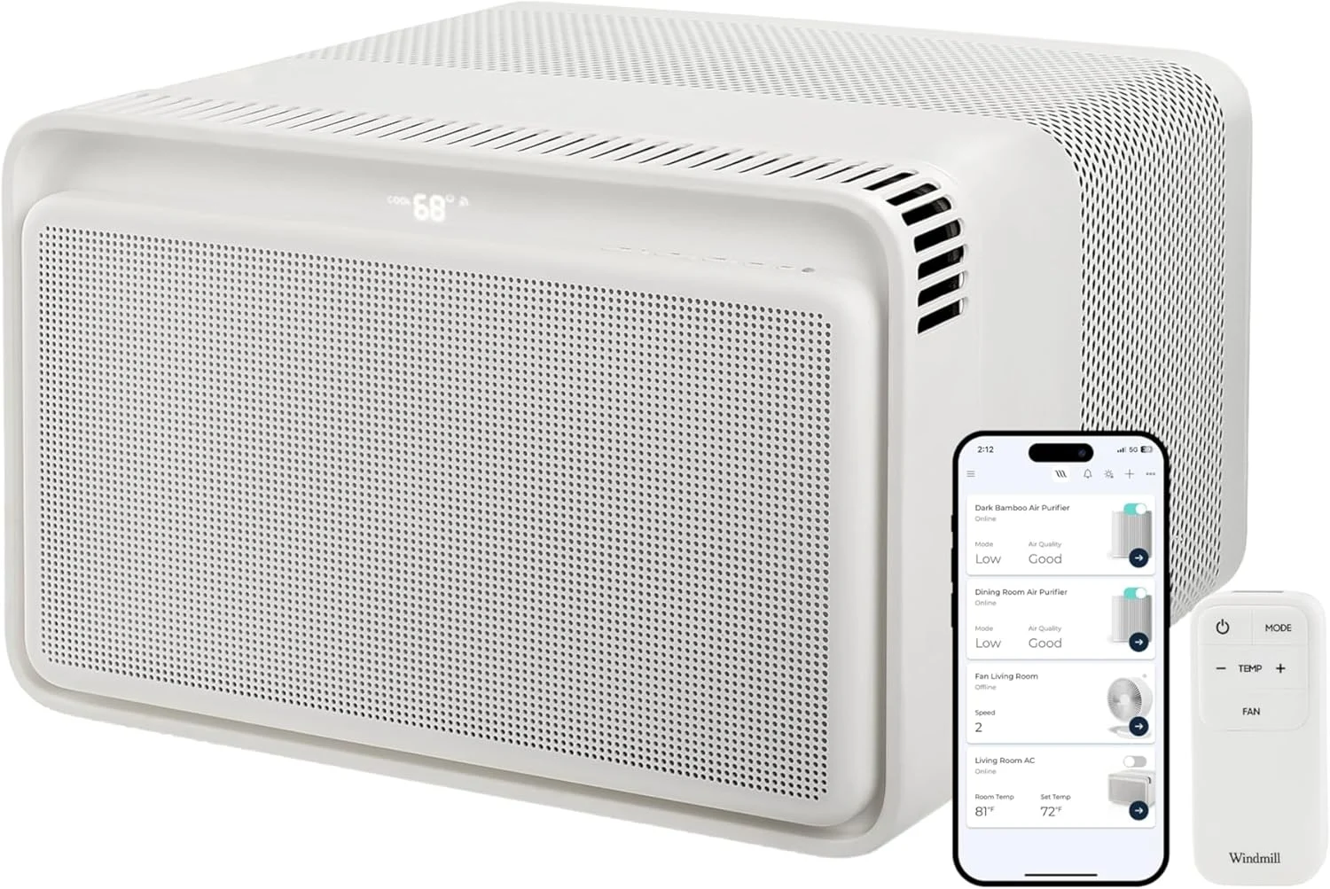 Windmill Window Air Conditioner – Quiet & Smart, Easy Install, Voice-Enabled, Remote & App Control AC Unit – 10,000 BTU Inverter w/WhisperTech