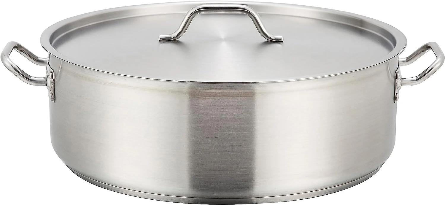 Winware Stainless Steel 30 Quart Brasier with Cover