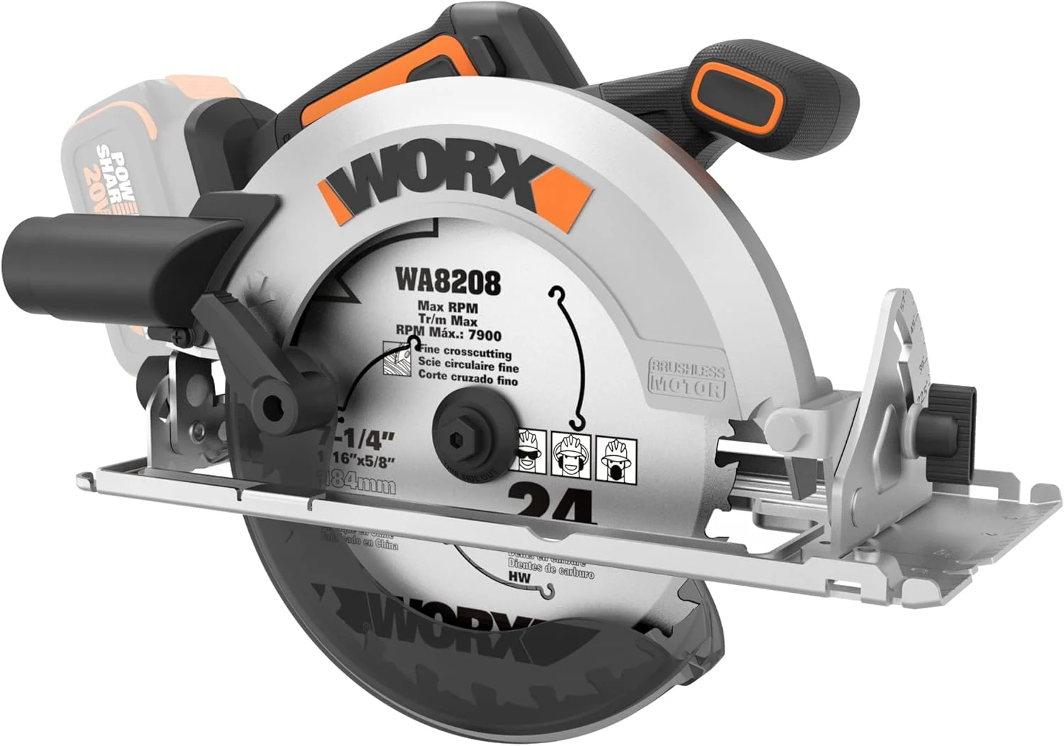 Worx Nitro WX520L.9 20V Power Share 7.25″ Cordless Circular Saw with Brushless Motor (Tool Only)