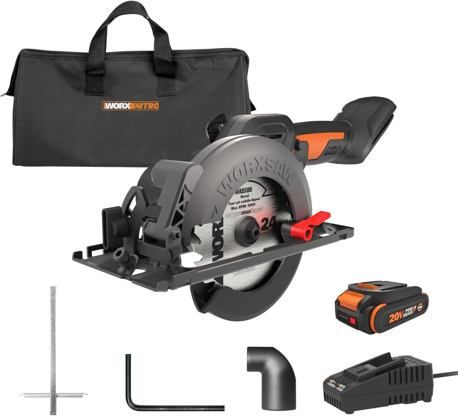 Worx WX531L 20V WORXSAW 4.5″ Cordless Compact Circular Saw