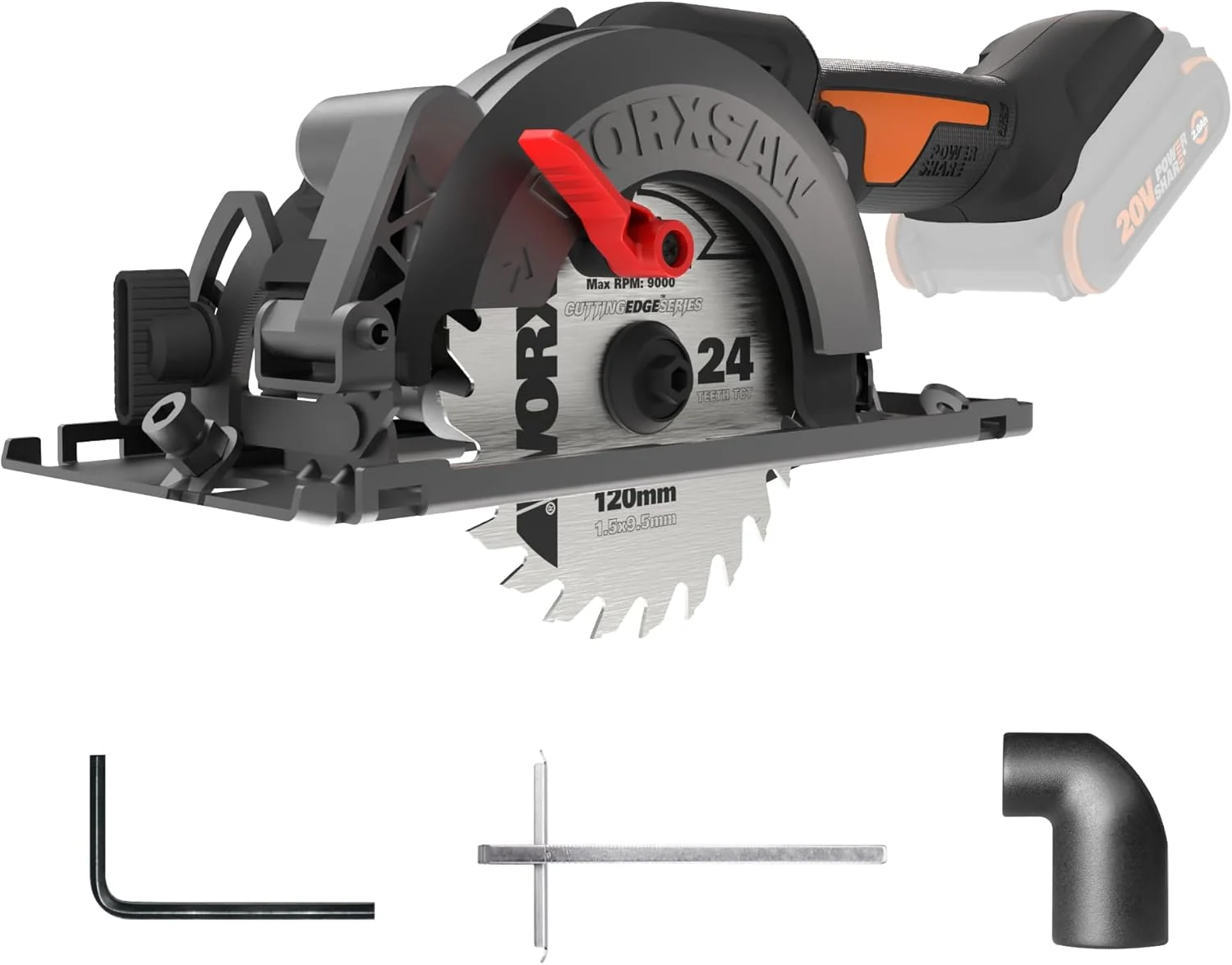 Worx WX531L.9 20V Power Share WORXSAW 4.5″ Cordless Compact Circular Saw (Tool Only)