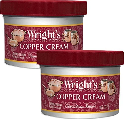 Wright’s Copper and Brass Polish and Cleaner Cream- 8 Ounce – 2 Pack