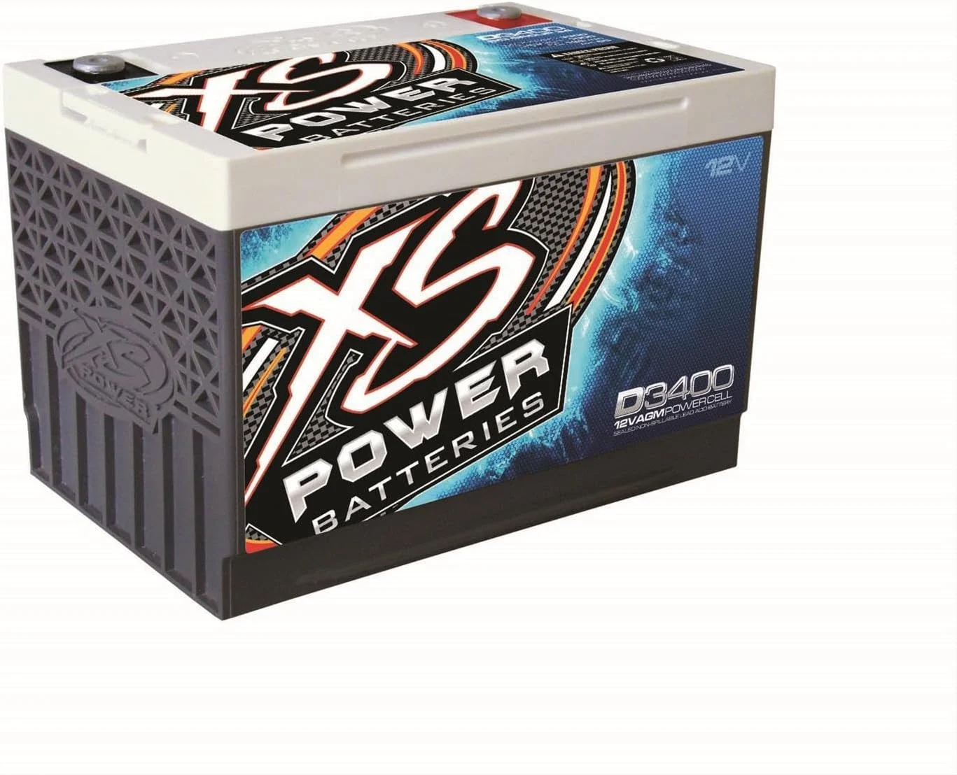 XS Power D3400 XS Series 12V 3,300 Amp AGM High Output Battery with M6 Terminal Bolt
