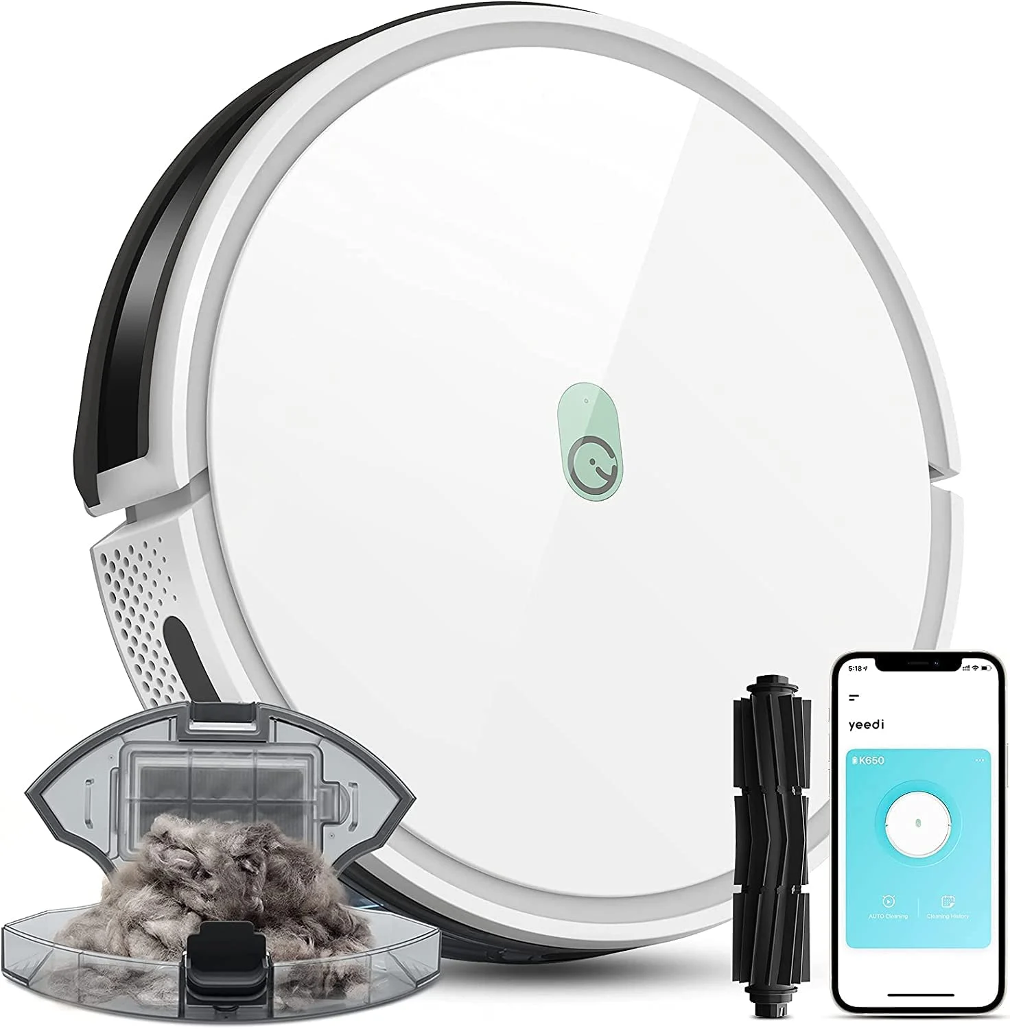 Yeedi K650 Robot Vacuum Cleaner 2000Pa Wi-Fi Robotic Pet Hair Smart App Voice Control
