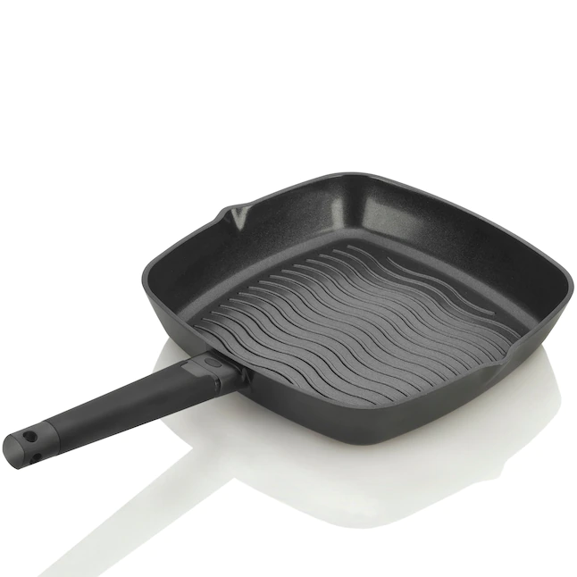 ZAVOR Noir 12-in Ceramic Grill Pan – Premium Cast Aluminum with Titanium