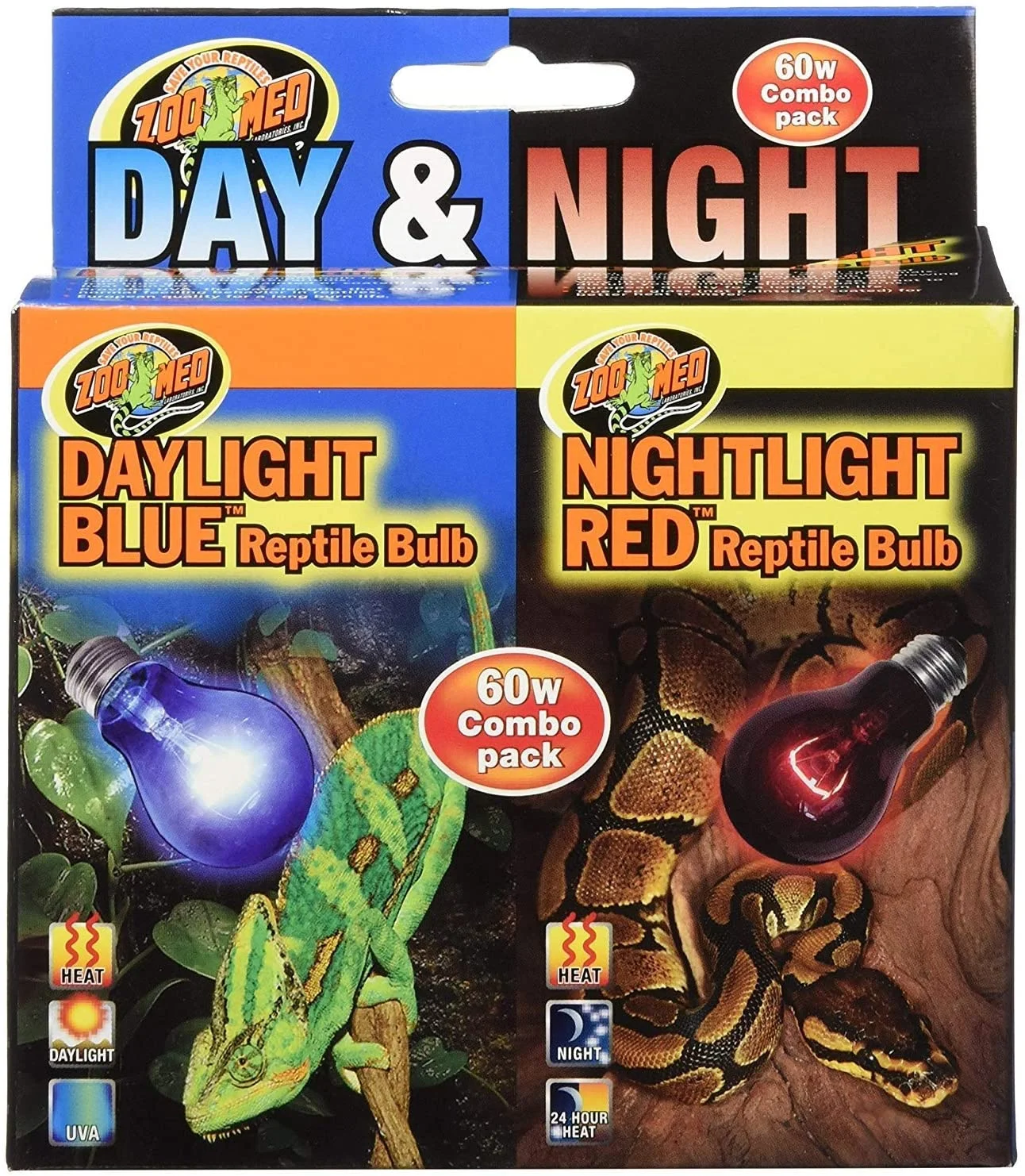 Zoo Med Day & Night Reptile Bulb Combo Pack, 2 Count (Pack of 1)