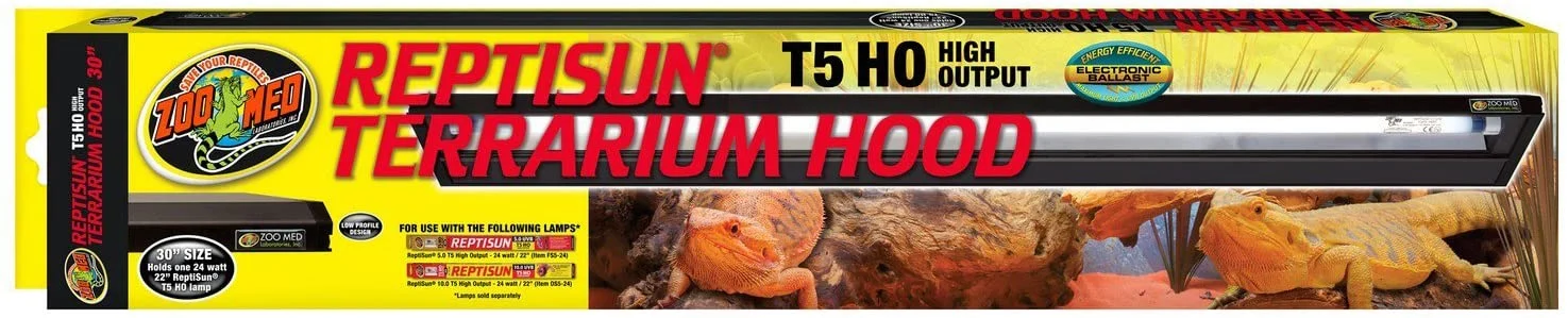 Zoo Med ReptiSun T5 HO High Output Reptile Terrarium Hood, 30″ L