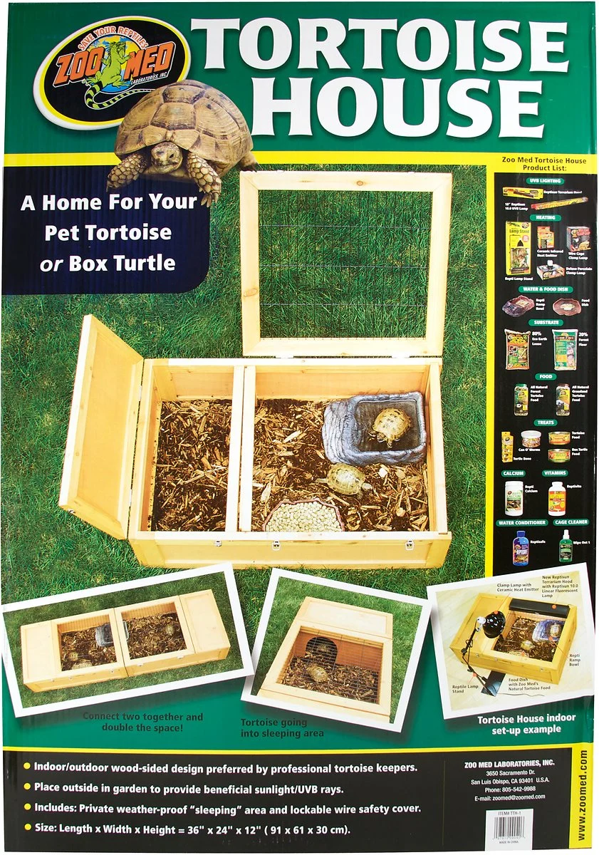 Zoo Med Tortoise House, size (36″l x 24″w x 12″h)