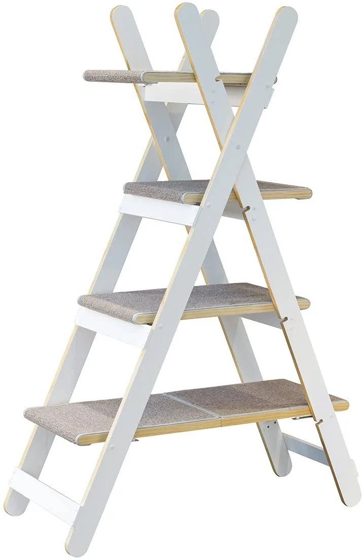 Zoovilla Modern Folding Cat Tree Cat Furniture, Cat Toy, Cat Tower, White