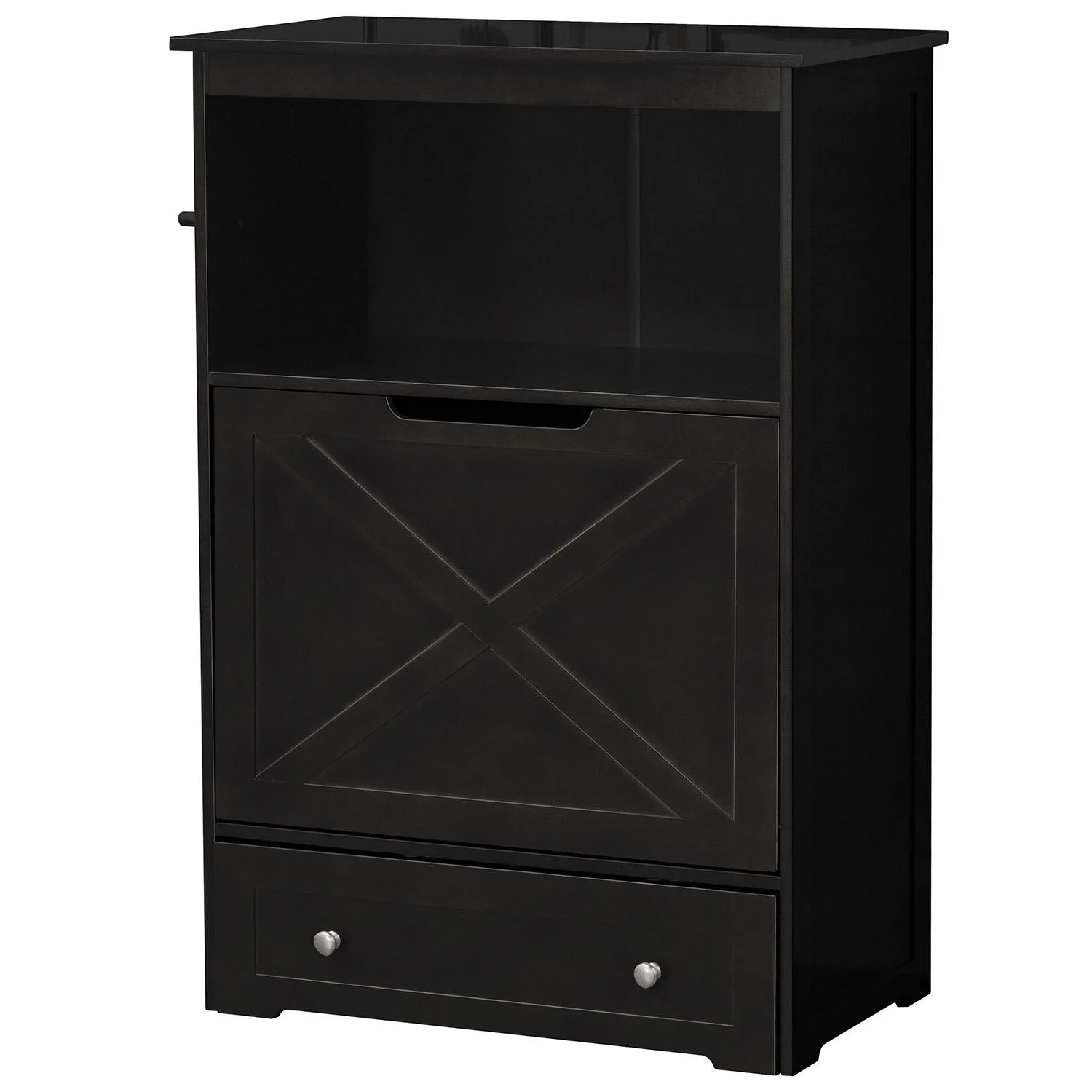 Zoovilla Windsor Pet Feeder with storage – dog bowl stand (Black)