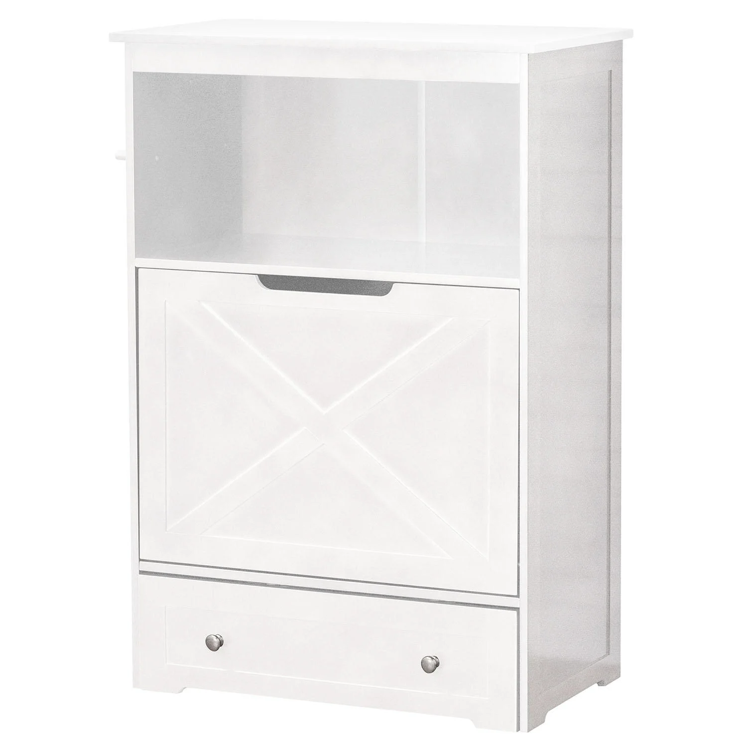 Zoovilla Windsor Pet Feeder with storage – dog bowl stand (White)