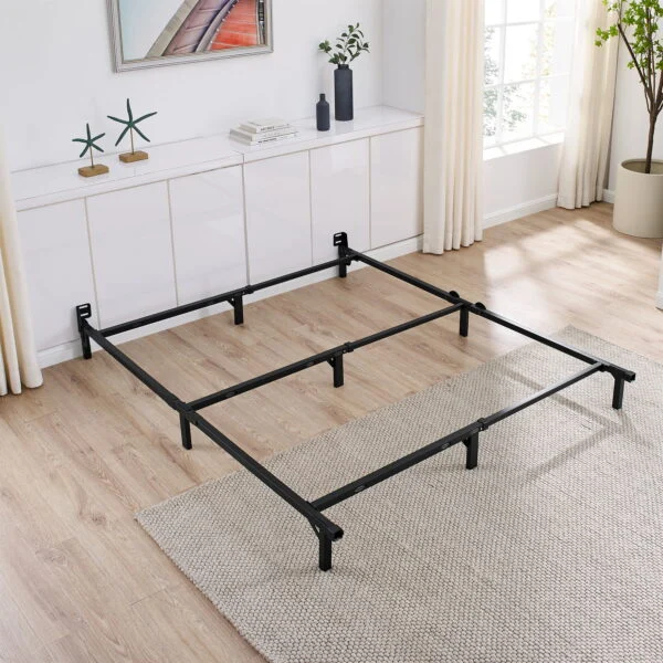 Mainstays 7″ Adjustable Metal Bed Frame, Black, Adjusts Twin – Queen