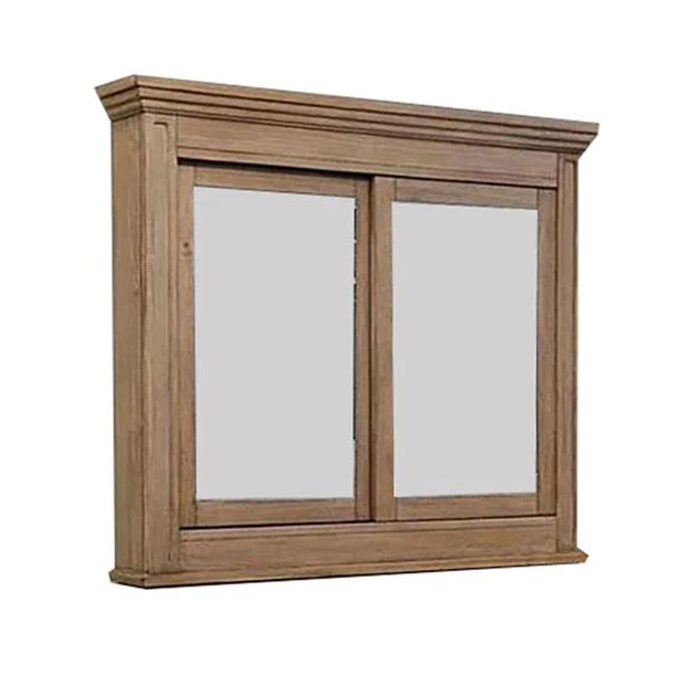 Benzara 5 MM Beveled Cabinet Mirror with Storage, Brown