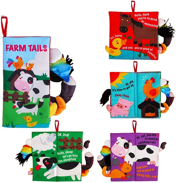 Babies Baby Books Toys, Touch and Feel Crinkle Cloth Books, Infants & Toddler