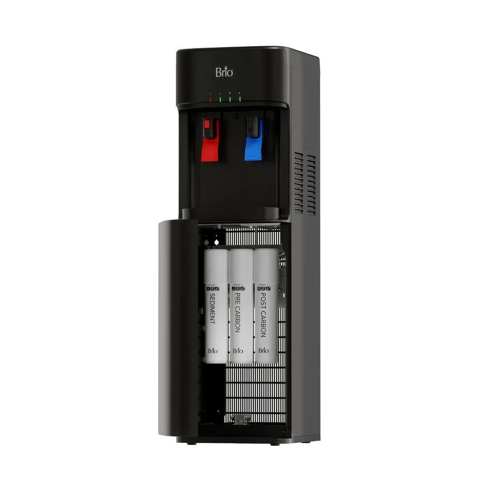 Brio CLPOU320BUVF3 300 Series 3-Stage Advanced Water Filter Self Cleaning UV Bottleless POU Water Cooler Water Dispenser in Black