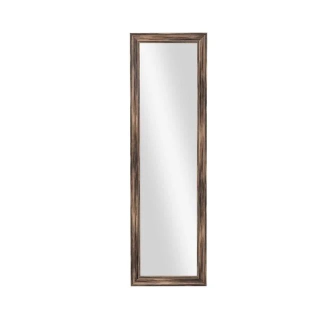 Benzara Rectangular Over The Door Mirror, Weathered Brown