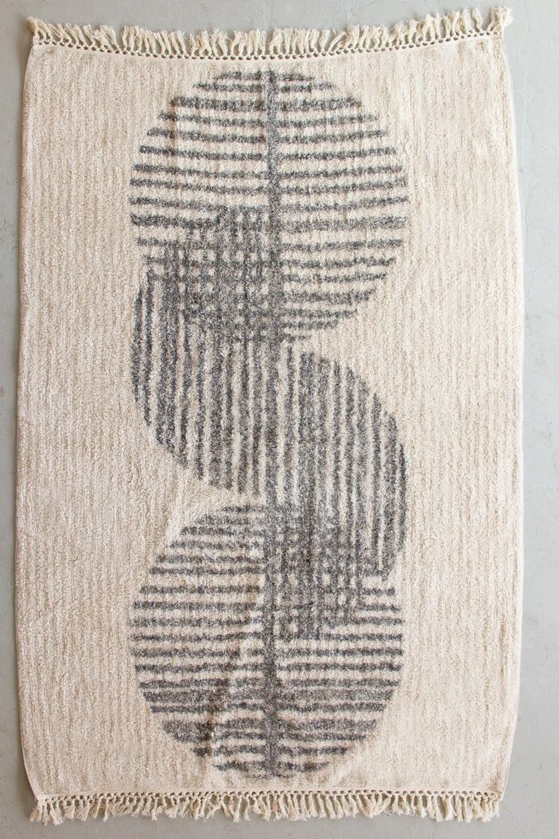 Kalalou NES1054 Grey Rug With Fringe