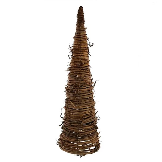 Benzara 24 Inch Conical Shaped Grapevine Accent decor, Brown