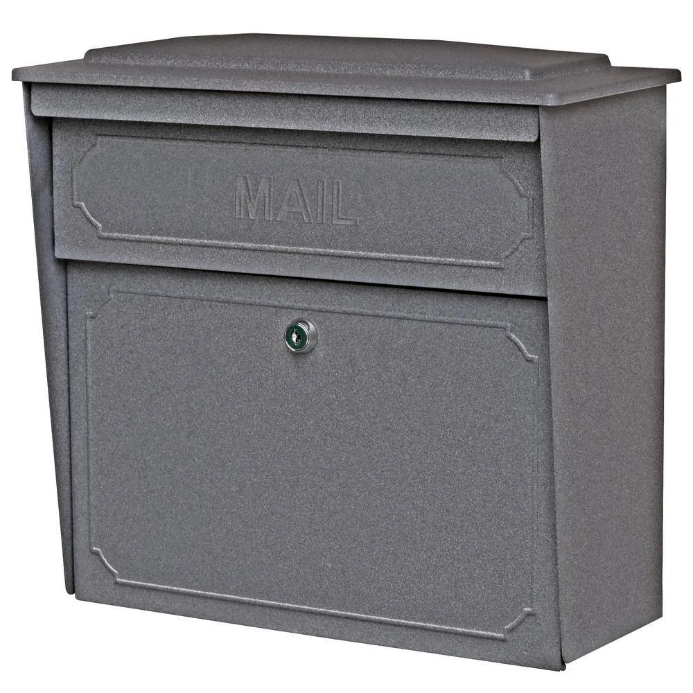 Mail Boss 7171 Townhouse Locking Wall-Mount Mailbox with High Security Reinforced Patented Locking System, Granite