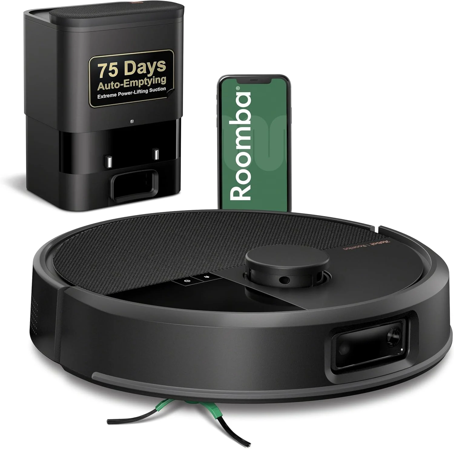 iRobot Roomba Max 705 Vac Robot Vacuum + AutoEmpty Dock – Extreme Power-Lifting Suction, Anti-Tangle Dual Rubber Brushes, Self-Empties, Recognizes and Avoids Obstacles, LiDAR Navigation, Black