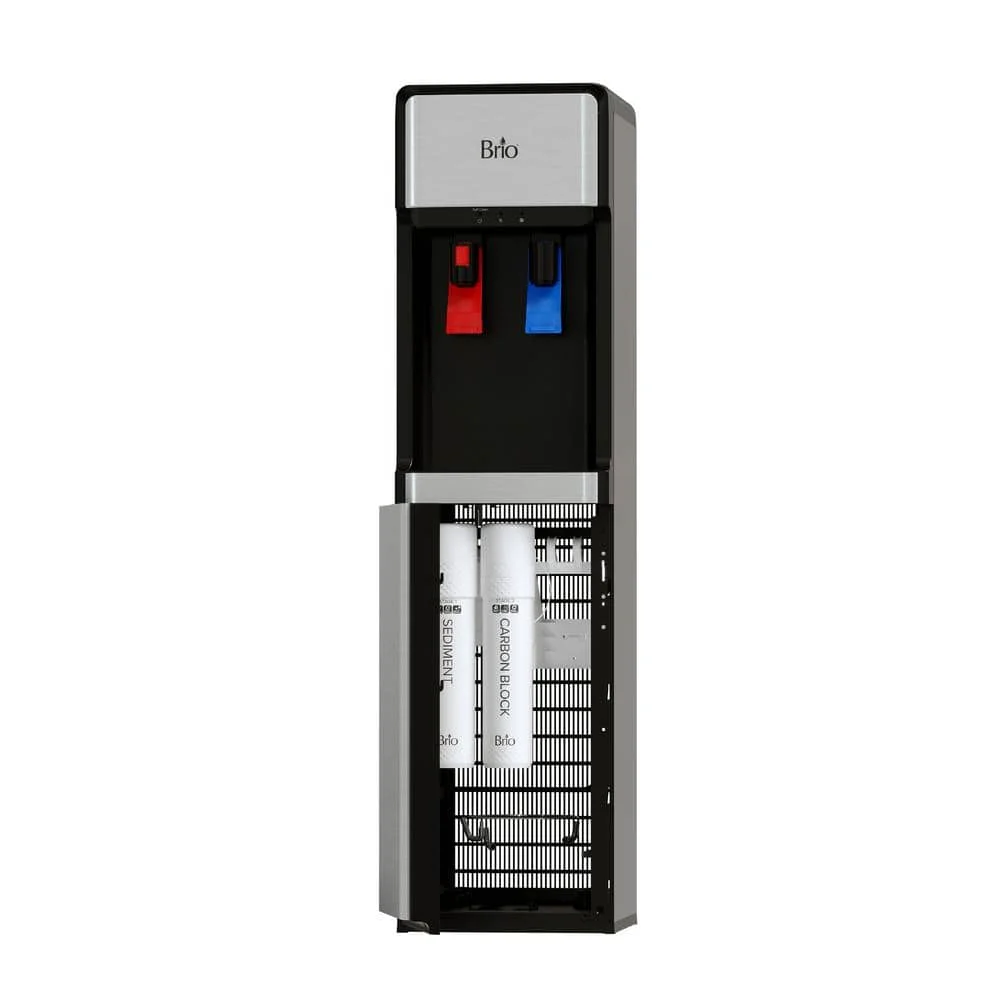 Brio CLPOU320SLUVF2 300 Series Slimline Self-Cleaning UV Bottleless POU Water Cooler Water Dispenser – 2 Stage Advanced Water Filter