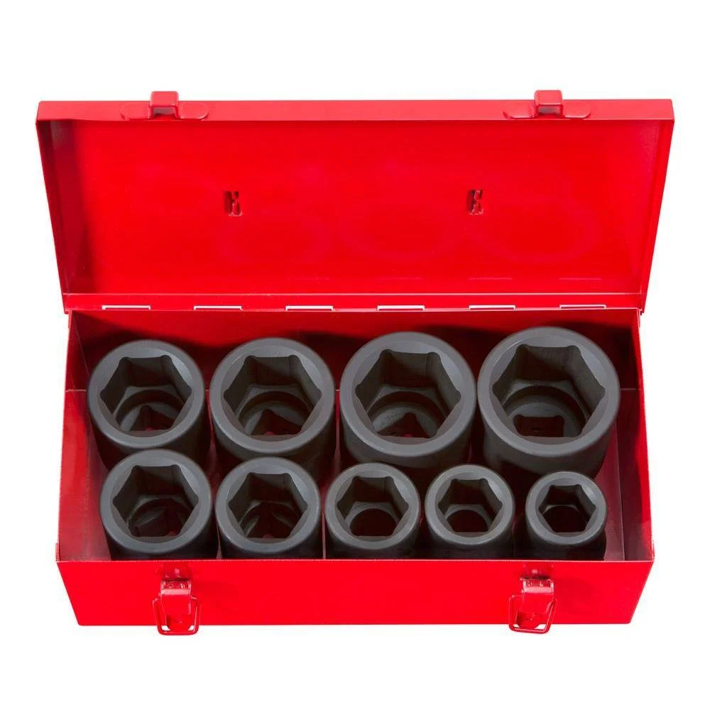 TEKTON 4892 1 in. Drive 1-2 in. 6-Point Deep Impact Socket Set (9-Piece)