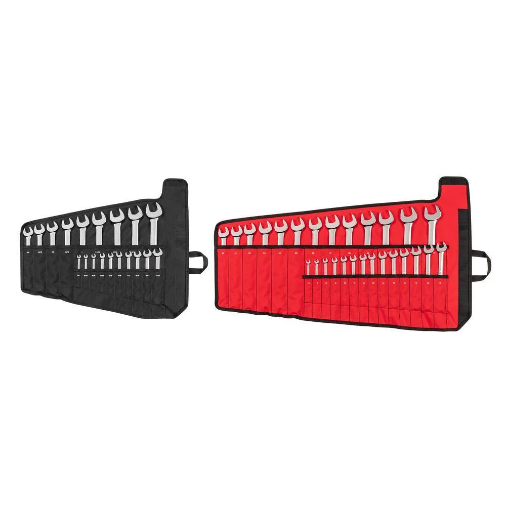 TEKTON WCB94303 1/4 – 1-1/4 in., 6-32 mm Combination Wrench Set with Pouch (46-Piece)