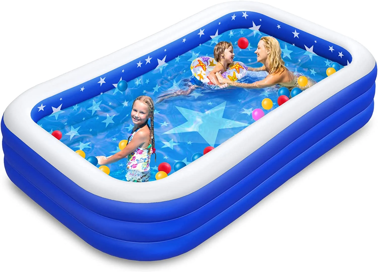 Inflatable Swimming Pool, 120″ X 72″ X 22″ Kiddie Pool, amily Inflatable Lounge Pool for Kiddie, Kids, Adults, Infant, Toddlers, Easy Set Swimming Pool for Garden, Backyard, Outdoor Summer Water PartyInflatable Swimming Pool, 120″ X 72″ X 22″ Kiddie Pool,